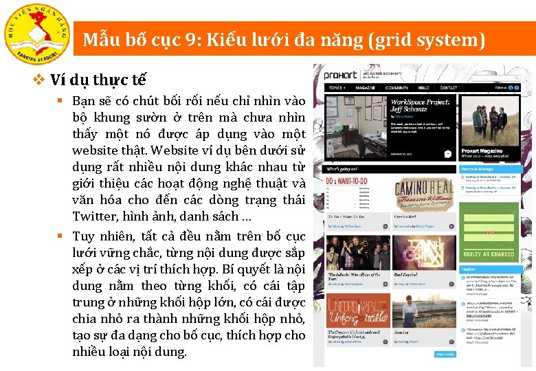 Mẫu bố cục 9: Kiểu lưới đa năng (grid system) v Ví dụ thực