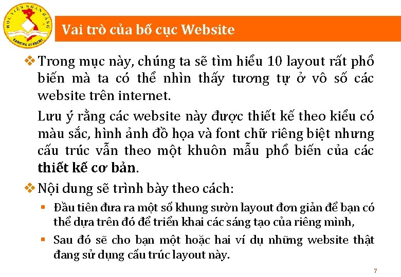Vai trò của bố cục Website v Trong mục này, chúng ta sẽ tìm