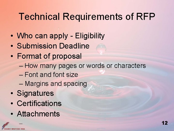 Technical Requirements of RFP • Who can apply - Eligibility • Submission Deadline •