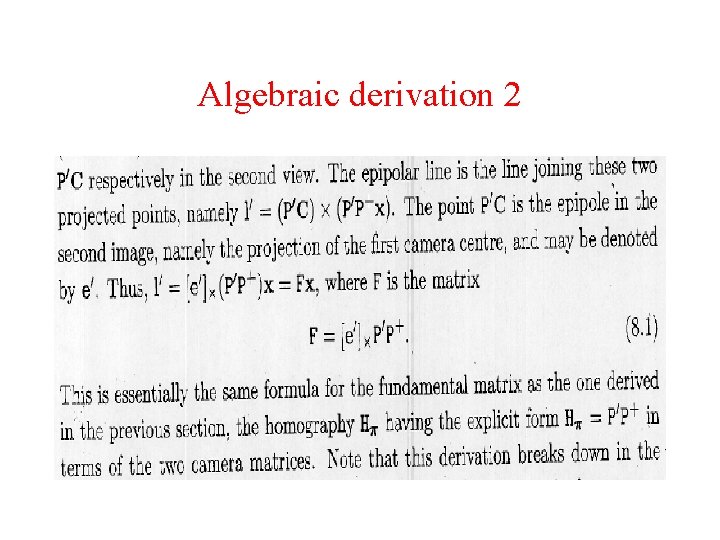 Algebraic derivation 2 Algebraic derivation 2