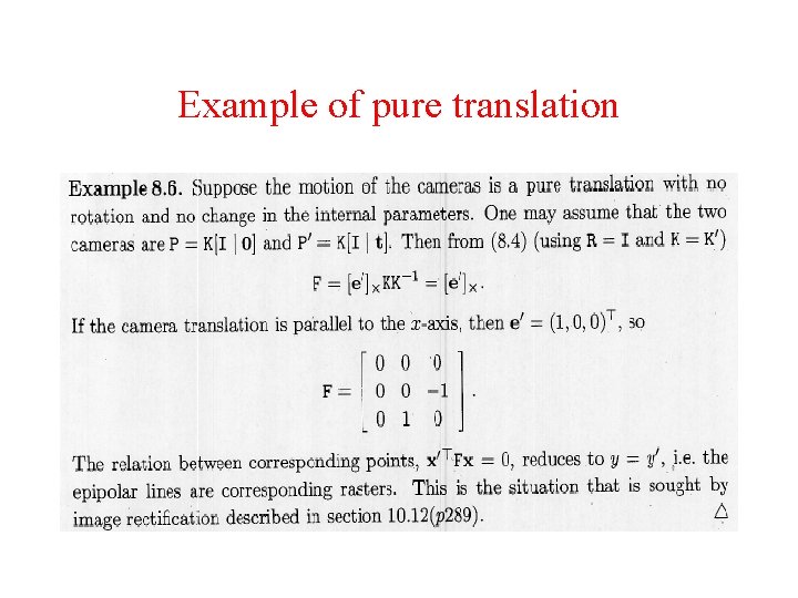 Example of pure translation Example of pure translation