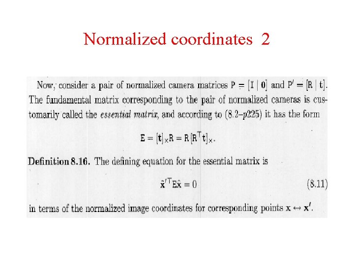 Normalized coordinates 2 Normalized coordinates 2