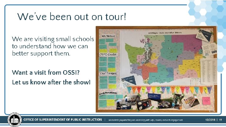 We’ve been out on tour! We are visiting small schools to understand how we We’ve been out on tour! We are visiting small schools to understand how we