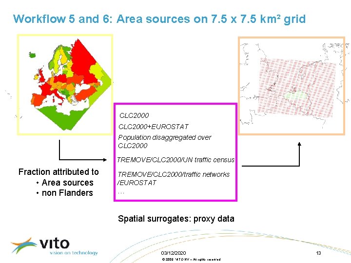 Workflow 5 and 6: Area sources on 7. 5 x 7. 5 km² grid