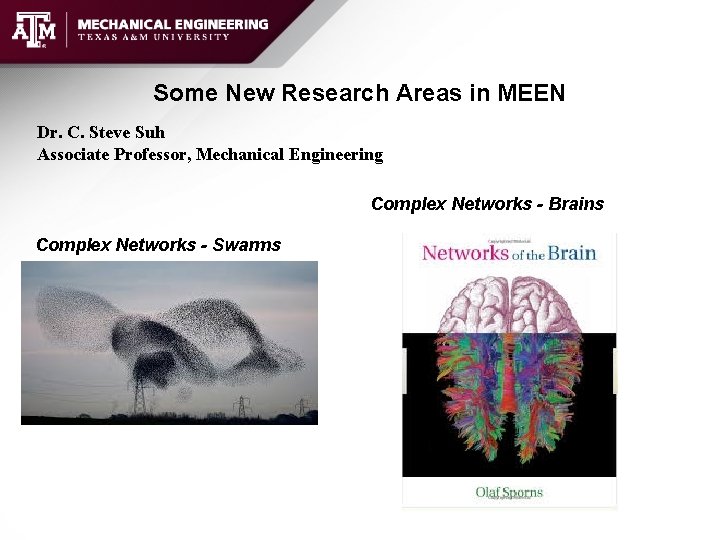 Some New Research Areas in MEEN Dr. C. Steve Suh Associate Professor, Mechanical Engineering