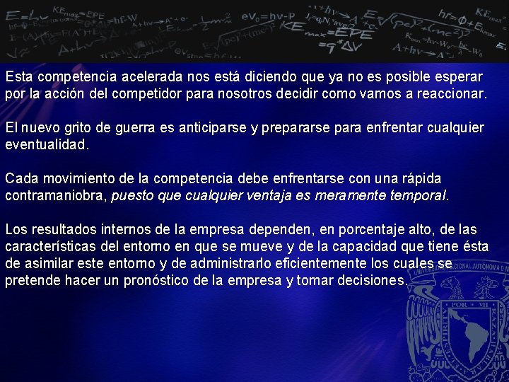 Esta competencia acelerada nos está diciendo que ya no es posible esperar por la