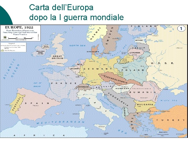 Carta dell’Europa dopo la I guerra mondiale 