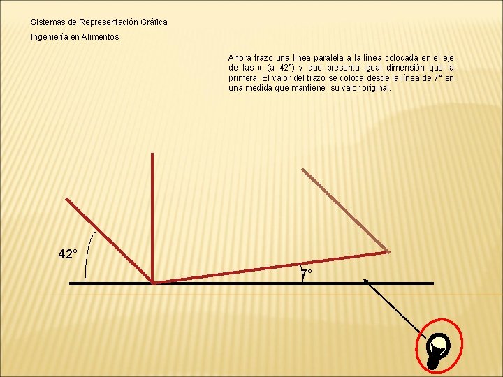 Sistemas de Representación Gráfica Ingeniería en Alimentos Ahora trazo una línea paralela a la Sistemas de Representación Gráfica Ingeniería en Alimentos Ahora trazo una línea paralela a la