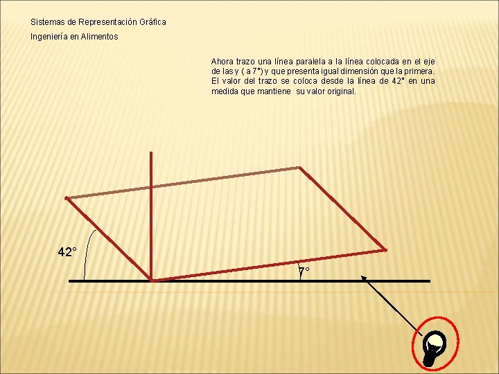 Sistemas de Representación Gráfica Ingeniería en Alimentos Ahora trazo una línea paralela a la Sistemas de Representación Gráfica Ingeniería en Alimentos Ahora trazo una línea paralela a la