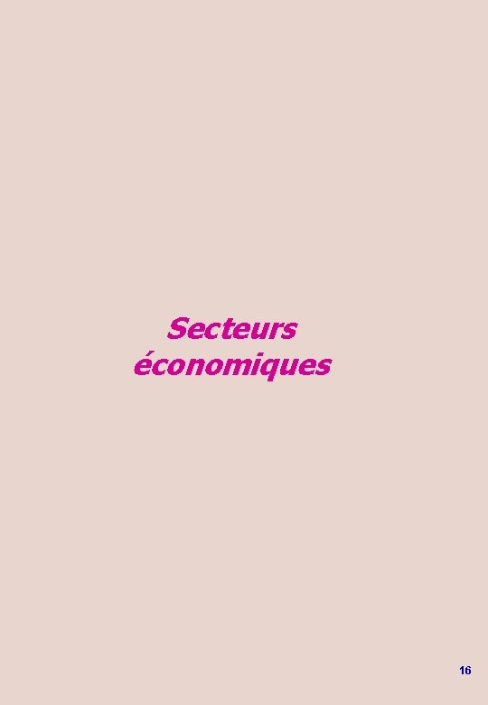 Secteurs économiques 16 