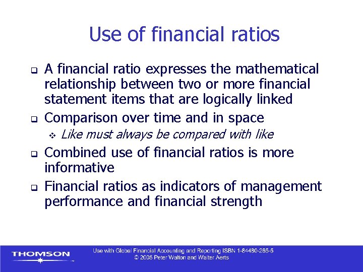 Chapter 9 Financial Statement Analysis I Contents The