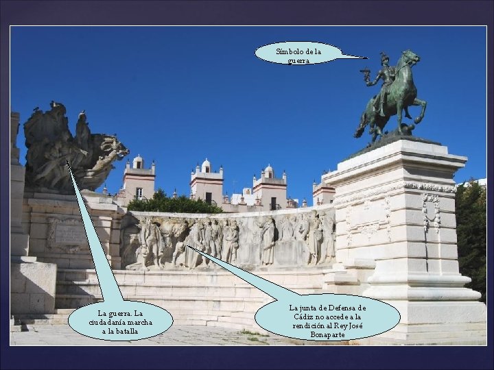 Símbolo de la guerra La guerra. La ciudadanía marcha a la batalla La junta