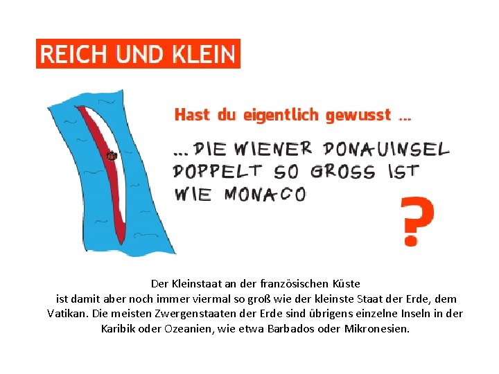 Der Kleinstaat an der französischen Küste ist damit aber noch immer viermal so groß