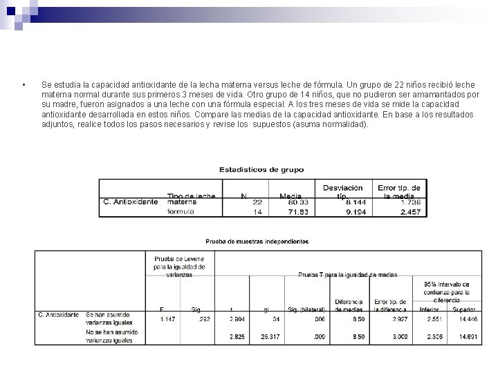  • Se estudia la capacidad antioxidante de la lecha materna versus leche de