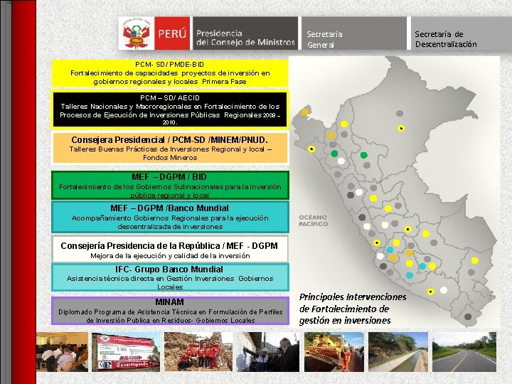 Secretaría General PCM- SD/ PMDE-BID Fortalecimiento de capacidades proyectos de inversión en gobiernos regionales