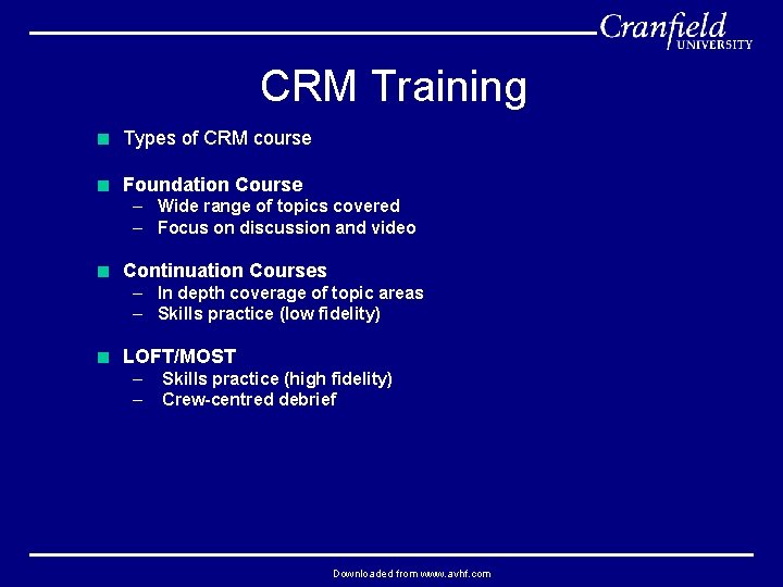 CRM Training < Types of CRM course < Foundation Course – Wide range of