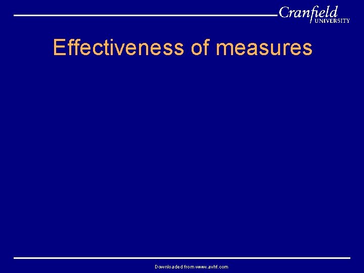 Effectiveness of measures Downloaded from www. avhf. com 