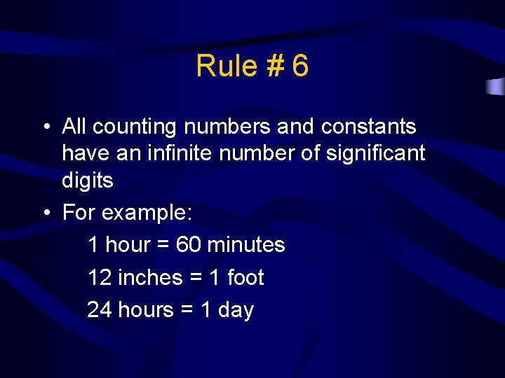 Rule # 6 • All counting numbers and constants have an infinite number of