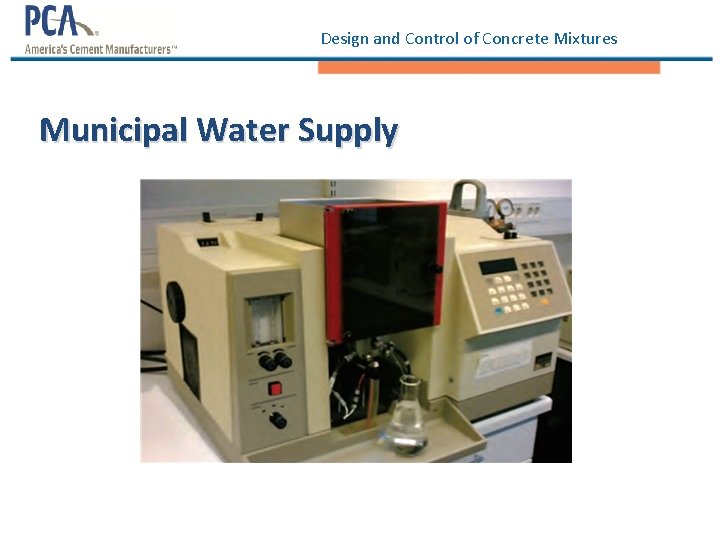 Design and Control of Concrete Mixtures Municipal Water Supply 