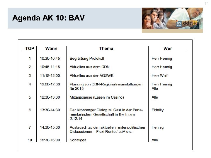 11 Agenda AK 10: BAV 