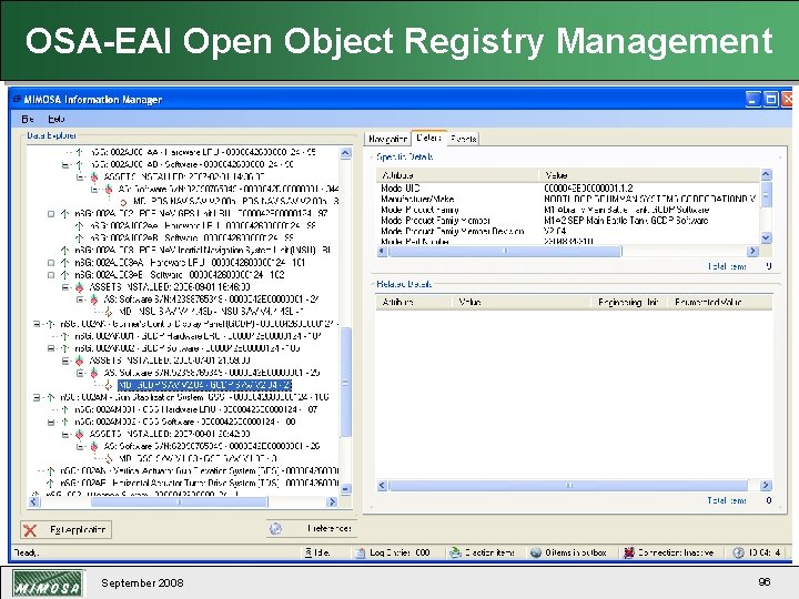 OSA-EAI Open Object Registry Management September 2008 96 