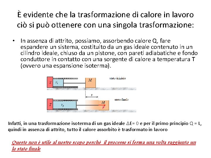 È evidente che la trasformazione di calore in lavoro ciò si può ottenere con