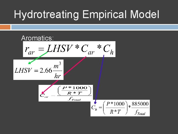 Hydrotreating Empirical Model Aromatics: 