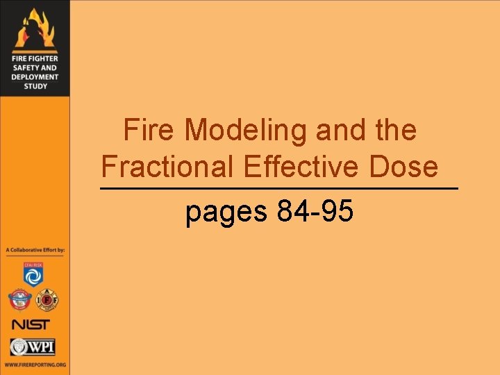 Fire Modeling and the Fractional Effective Dose pages 84 -95 