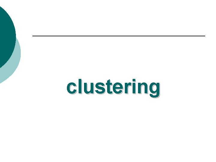 clustering 