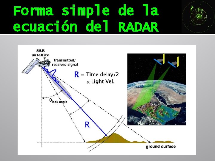 Forma simple de la ecuación del RADAR Forma simple de la ecuación del RADAR