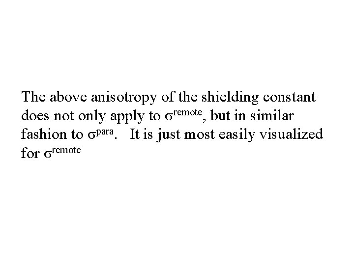 The above anisotropy of the shielding constant does not only apply to σremote, but