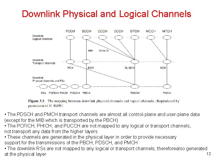 Downlink Physical and Logical Channels • The PDSCH and PMCH transport channels are almost