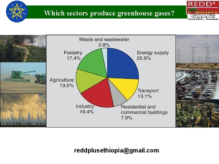 Which sectors produce greenhouse gases? reddplusethiopia@gmail. com 