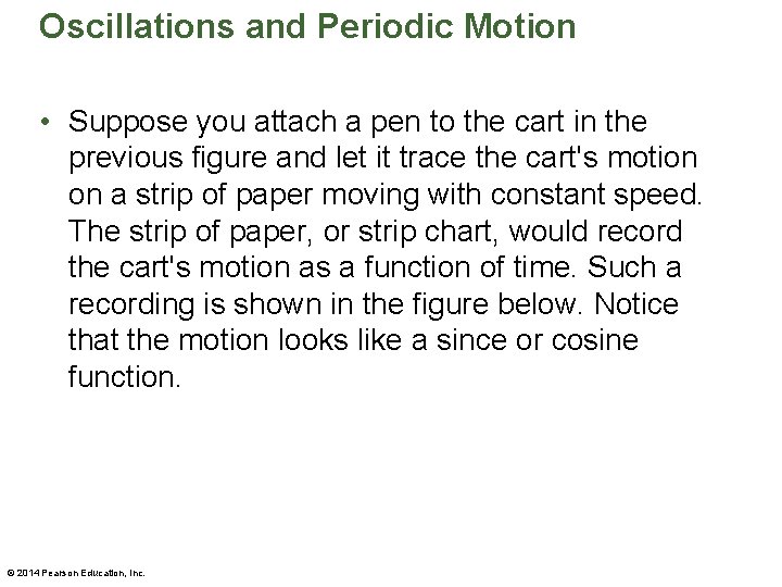 Oscillations and Periodic Motion • Suppose you attach a pen to the cart in
