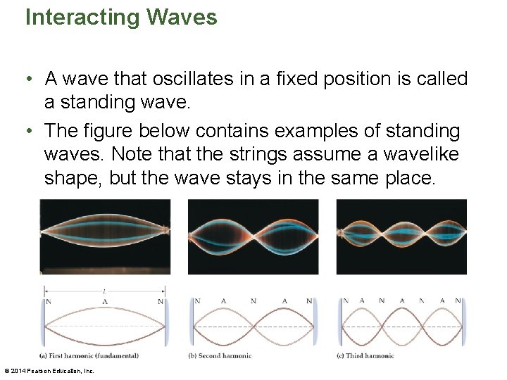 Interacting Waves • A wave that oscillates in a fixed position is called a