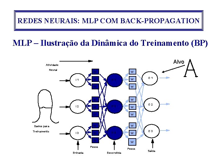 REDES NEURAIS: MLP COM BACK-PROPAGATION MLP – Ilustração da Dinâmica do Treinamento (BP) Alvo