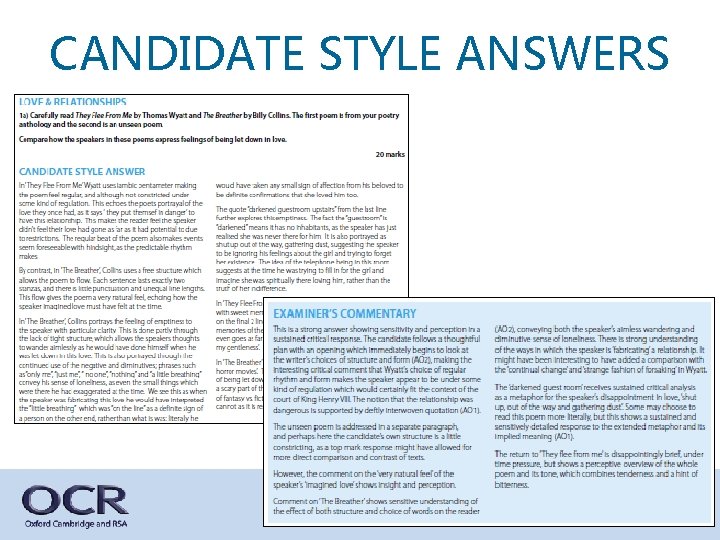 CANDIDATE STYLE ANSWERS 