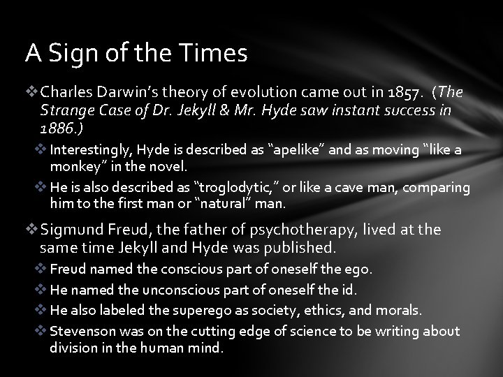 A Sign of the Times v. Charles Darwin’s theory of evolution came out in A Sign of the Times v. Charles Darwin’s theory of evolution came out in