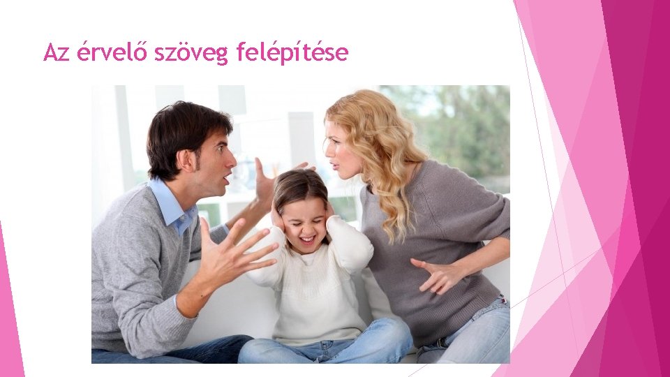 Az érvelő szöveg felépítése Az érvelő szöveg felépítése