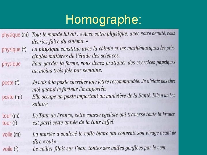 Homographe: Homographe: