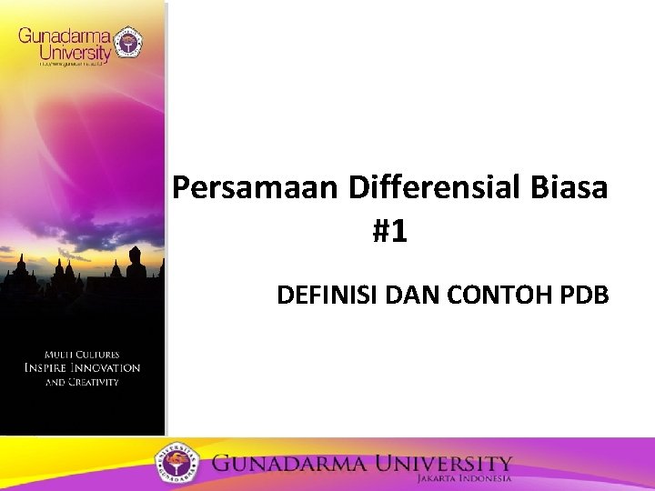 Persamaan Differensial Biasa #1 DEFINISI DAN CONTOH PDB 