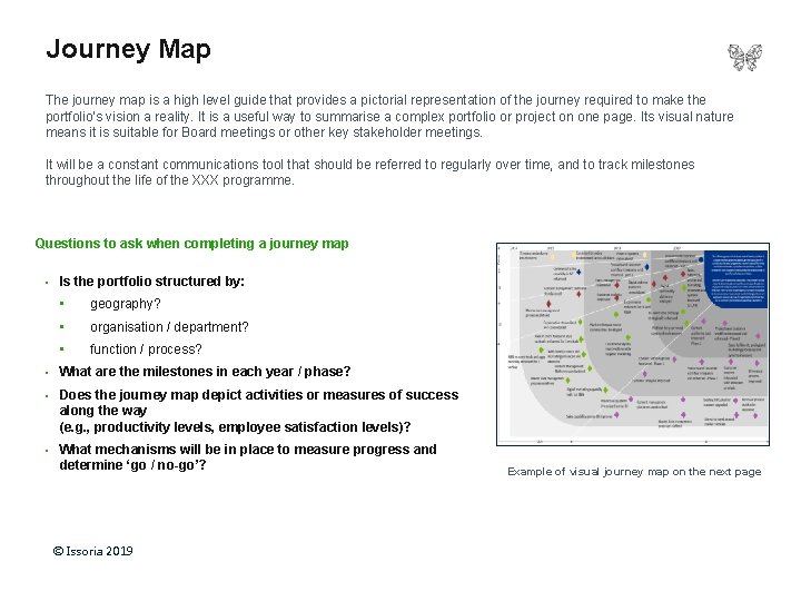 Journey Map The journey map is a high level guide that provides a pictorial