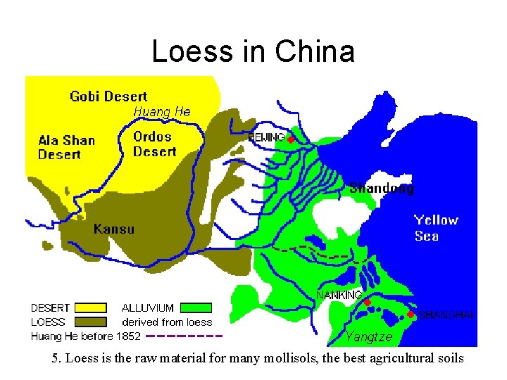 Loess in China 5. Loess is the raw material for many mollisols, the best