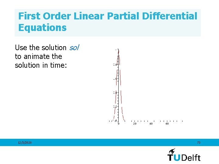 First Order Linear Partial Differential Equations Use the solution sol to animate the solution