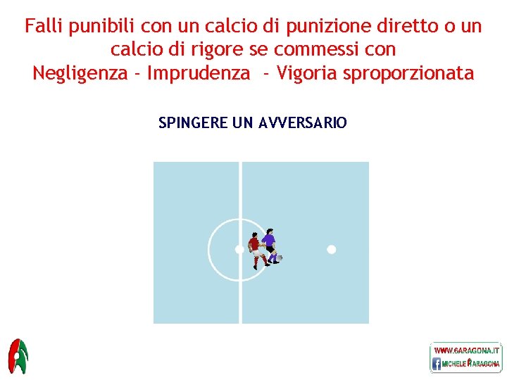 Falli punibili con un calcio di punizione diretto o un calcio di rigore se