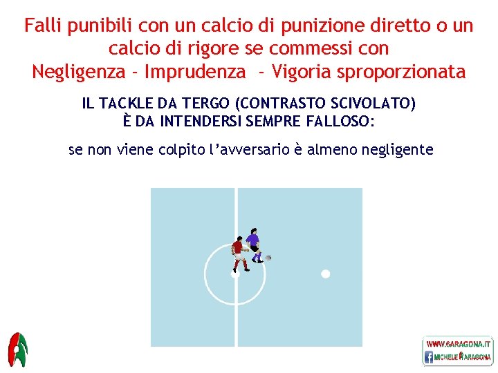 Falli punibili con un calcio di punizione diretto o un calcio di rigore se