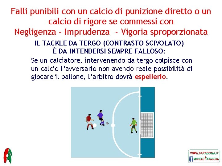 Falli punibili con un calcio di punizione diretto o un calcio di rigore se