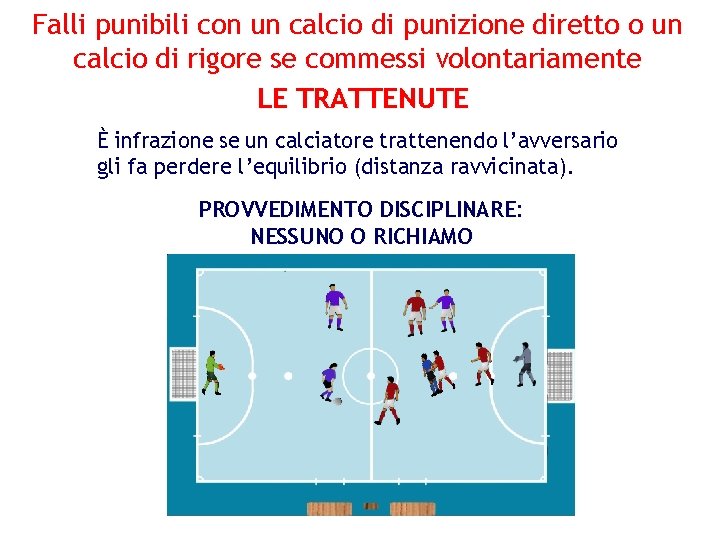 Falli punibili con un calcio di punizione diretto o un calcio di rigore se