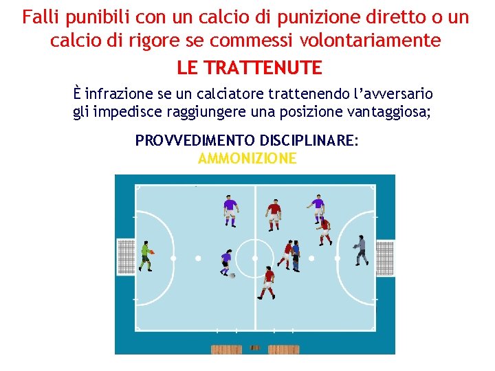 Falli punibili con un calcio di punizione diretto o un calcio di rigore se