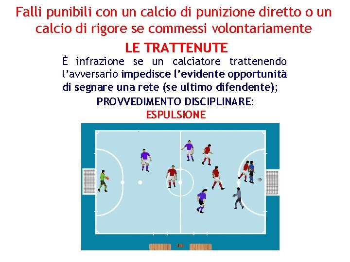 Falli punibili con un calcio di punizione diretto o un calcio di rigore se